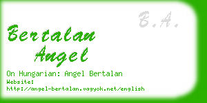 bertalan angel business card